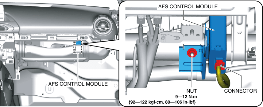 ADAPTIVE FRONT LIGHTING SYSTEM AFS CONTROL MODULE REMOVAL 